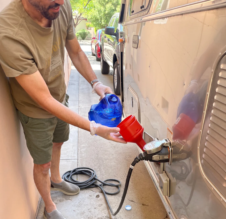 RV fresh water leak being repaired by a mobile technician in Port St. Lucie